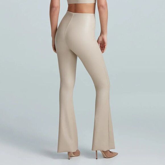 Commando Faux Leather Flare Legging in Sand - Picture 2 of 9